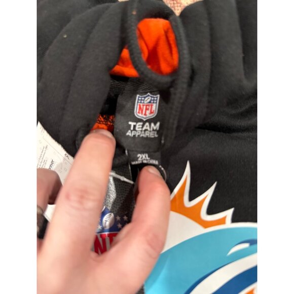 Miami Dolphins NFL Team Apparel Hoodie XXL Black & Orange Foco Mens Sweatshirt W - Picture 3 of 4